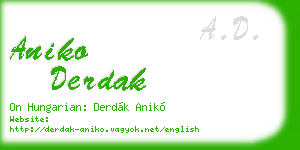 aniko derdak business card
